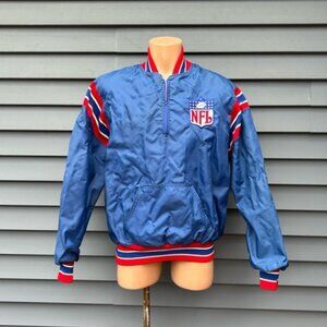 Vintage DeLong Blue Nylon Quarter Zip NFL Pullover Windbreaker Jacket~XL~USA